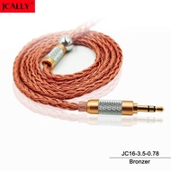 JCALLY 16 Core 3.5mm 6N High Purity Oxygen-Free Copper 2Pin MMCX Earphone Upgraded Cable Headset Silver Plated Upgrade Cable