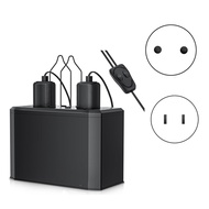 Dual Dome Reptile Lamp Fixture for Heat Lamp & UVB Bulb (Max 100W Each) with Reflector Design for