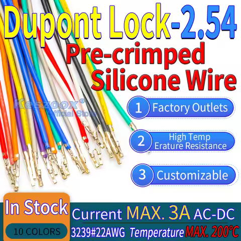 Dupont Lock 2.5mm Pre-Crimped Silicone Cable Wire 22AWG Copper Wire High TempErature Resistance Cabl