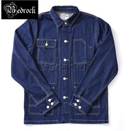 Warna asal satu jaket Denim dibasuh Amekaji Multi-pocket Railway Workwear Jacket R berjalur motosikal jaket lelaki.