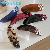 SANDR Curved Ellipse Hairpins, Vintage Colorful Bow Sweet Elliptical Acetate Hair Clips, Trendy Text