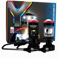Y7D H4 LED RHD Car Light H4 Mini Projector Lens Headlight Bulb Car LED Bulb High Beam Lampu Kereta L