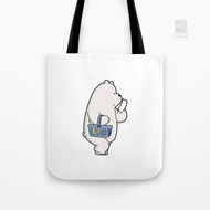 Sling Bag | Canvas Tote Bag We Bare Bears Ice Bear Shopping