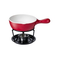 Ishigaki industrial fondue pot red 15 cm width 22 × depth 15.5 × height 12.5 cm pot cheese chocolate fondue porcelain microwaveable home party 4180