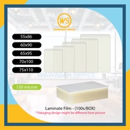 Laminating Film 150 micron / Laminate Film / Plastik Laminate Kecil - 100pcs/pkt