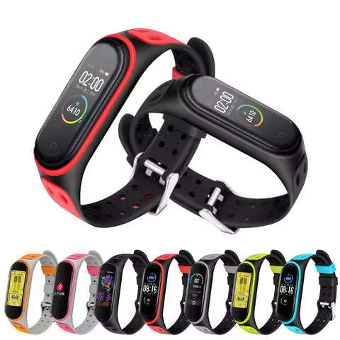 Strap for Xiaomi Mi Band 7 6 miband 6 double buckle Replacement Silicone Smart Watchband Wristband M