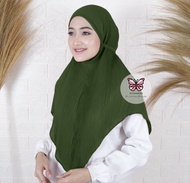 Hijab Bergo Syari Plisket - Bergo Plisket Syari Premium Uk L Besar - Kerudung Instan Ceruty Plisket