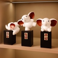 创意可爱大象平安摆件 V00D Gajah Hiasan Moden Minimalis Barang Kemas Hiasan TV Kabinet Bar Ruang Tamu Hadiah Ru