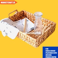 Woven Tray/Tray/Tray Basket Water Hyacinth Box/Hampers Container 38x28x8