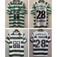 03-04 SCP Home Retro Soccer Sport Jersey  Football RONALDO #28 Classic Kit Football Jersey