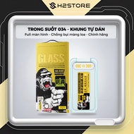 KINKONG WTP 034 self-adhesive frame transparent iPhone tempered glass for X Xs 11 12 13 14 15 16 17 