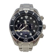 SEIKO Men's Watch Solar Analog Stainless Steel BLK SLV V192-0AD0