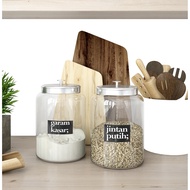 50 pcs CUSTOM LIST Sticker Kitchen Label / Sticker Barang Dapur [BLACKOUT EDITION]  - READY STOCK