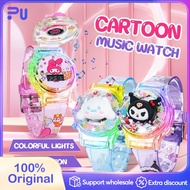 Cartoon Rotary Lighting Music Watch Net Red Watch Children Cartoon Hand toys Watch