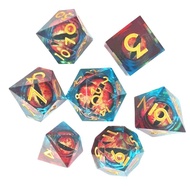Dice Multi-Faced Resin Glitter DND Dungeons And Dragons TRPG Board Game Set Running Group Kru