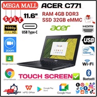 Acer Chromebook 11 C771-C4TM || Intel Celeron 3855U || RAM 4GB SSD 32GB || Play Store Ready