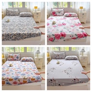 【Fast Shipping】Fitted Bedsheet 880 TC Cotton Cadar Single Queen King 3in1 Sarung Bantal Plain Bedshe