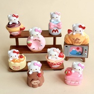8PCS Baker Cat Afternoon Tea Party Cake Donuts Dessert 3D Resin Charms for DIY(9-382)888