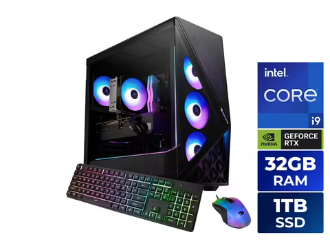 iBUYPOWER Slate Gaming PC Desktop - Intel Core i9 14900F, NVIDIA GeForce RTX 5070 12GB, 32GB DDR5 RG