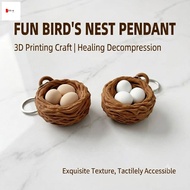 3D-Printed Bird's Nest Push Toy – Bird's Nest Button Keychain Stress-Relief Toy