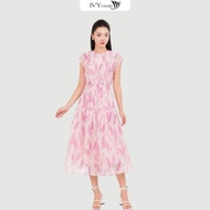 Petal Breeze Dress - Đầm voan hoa dáng Midi Đầm dạo phố đi biển nữ IVY moda MS 48T0250