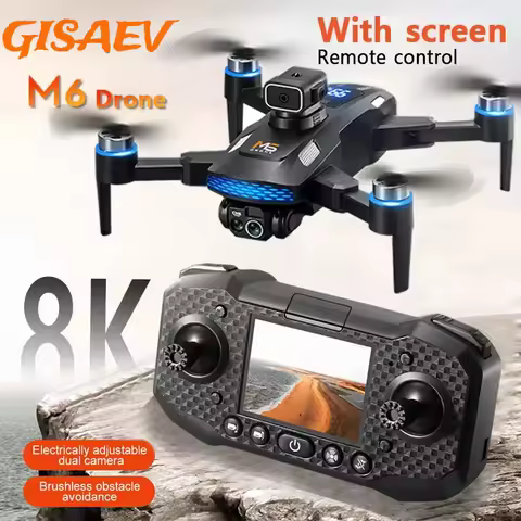 GISAEV M6 Foldable Drone with 4D Obstacle Avoidance & 8K Dual Camera｜Brushless Motor｜1KM WiFi FPV｜15