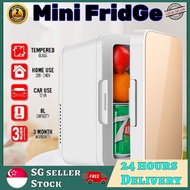 [SG stock]8L Mini portable car fridge Travel fridge 12V AC/DC power Cold, hot home office fridge Food/beauty/skincare