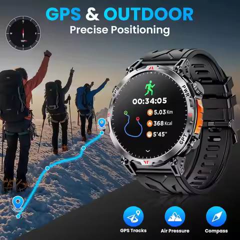 2026 New Outdoor GPS Sports Smartwatches Men Compass 10ATM Waterproof 24/7 Health Monitoring Chat GP