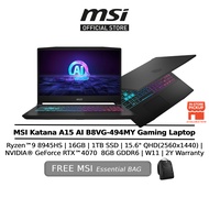 MSI Katana A15 AI B8VG-494MY (RYZEN 9-8945HS/16GB/1TB SSD/RTX4070 8GB /15.6" QHD(2560x1440) 165HZ/W1
