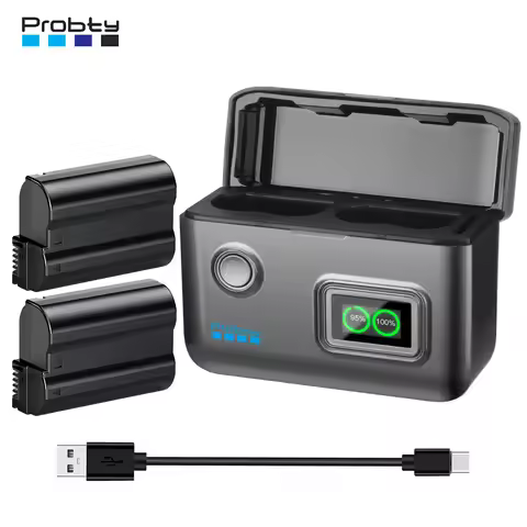 EN-EL15C Battery and Fast Charger for Nikon D850 Z8 Z7II Z7 D7500 D750 Z6II Z6 D7000 ZF D7200 D7100 