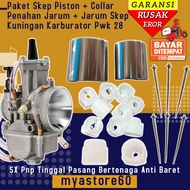 Paket Hemat Skep Piston + Collar Penahan Jarum Skep + Jarum Skep Kuningan Karbu Karburator Pwk Sudco