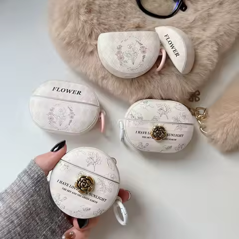 France Diamond Lattice 3D Flower Leather Earphone Case For Huawei Freebuds 4i 4 3 Pro 2 Pro3 English