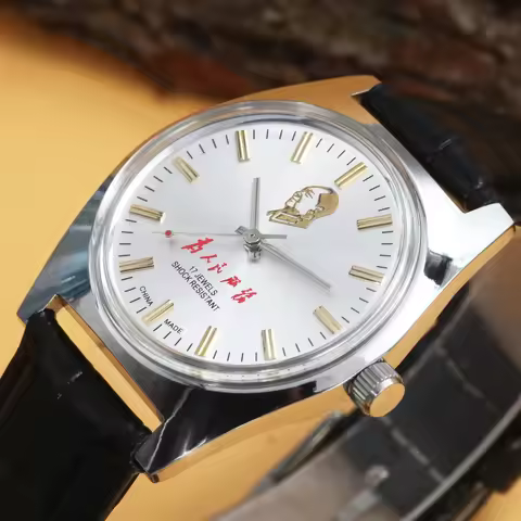 Shanghai 7120 Hand-Wind Mechanical Watch Men 36mm Retro Business Timepiece Classic Simple Look