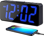 7.5 in Digital Alarm Clock for Bedrooms, Bedside Clock with 0-100% Adjustable Brightness Dimmer, Sno