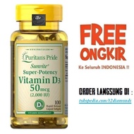 Puritans Puritan Vit D3 Vitamin D-3 D3 2000IU 2000 IU 100 sg GUARANTEED