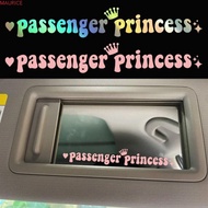 MAURICE Passenger Princess Sticker, Reflective Passenger Princess Passenger Princess Car Stickers, Self Adhesive Creative Waterproof Car Mirror Decoration
