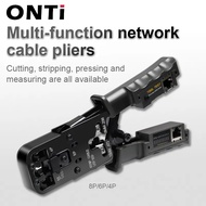 Onti Professional Wire Stripper CAT6 Crystal Head Crimping Tool With RJ45 Cables Meter Tester For 4P/6P/8P Network Cable Cutters