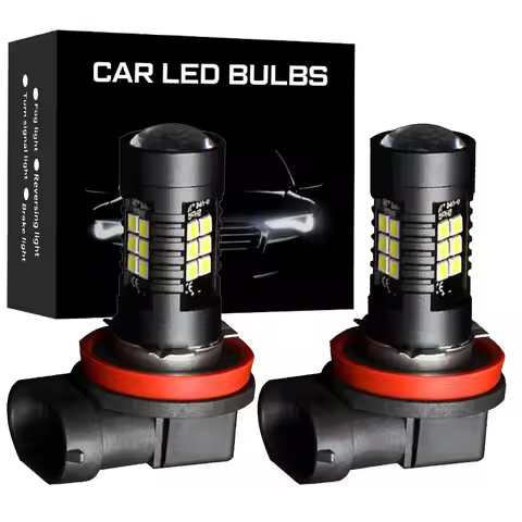 2X H11 LED H16 JP H8 H9 Fog Light Bulbs for Renault Megane 2 3 Duster Logan Clio 4 3 Laguna 2 Sander