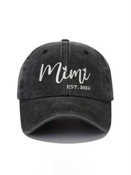 刺繡mimi棒球帽-男女皆宜的復古洗水貨車帽,適用於戶外高爾夫夏季時尚彎曲遮陽帽、男女情侶遮陽帽街頭