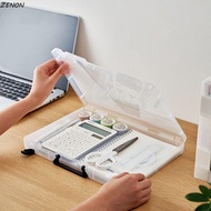 ZENON A4 File Box, Durable Portable a5 Organize The Box, Office Stationery Folder Simple Transparent
