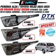 DTK Perodua Alza / Veloz 2022 - 2025 GR Dragon Scale Dynamic Tail Lamp With Signal Running + Rear Ce