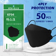 ZOCN  50 ชิ้น KF94 หน้ากากอนามัย หน้ากากป้องกัน PM2.5 3mแบบใช้ซ้ำได้ 4 ชั้น 50pcs KN95 Korean 4ply เกาหลี ระบายอากาศ white