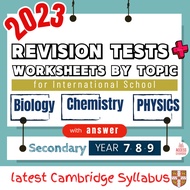 K20 Latest Syllabus New Cambridge Secondary Science Tests + Science Worksheets + Answer Year 7-Year 