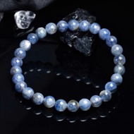 一圖一物│#425 7mm 油畫藍晶水晶手鍊 金祖母晶共生 開運飾品