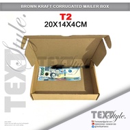 【packing shop] Textstyle T2 T-Mailer Box Corrugated Mailer Brown Kraft Box Packaging Shipping box Gift Box 20X14X4