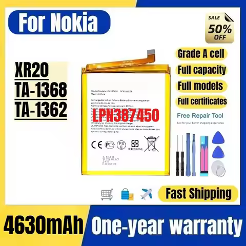 LPN387450 for Nokia XR20/TA-1368/TA-1362 Phone Battery High Quality High Capacity Replacement Bateri