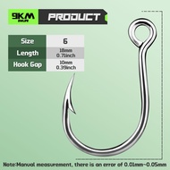9KM Inline Single Hooks 25-50PCS Replacement Hooks for Lures Baits Inline Circle Hook Large Eye with