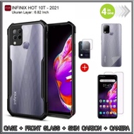 Paket 4IN1 Case Infinix Hot 10T Soft Hard Transparant Case Cover