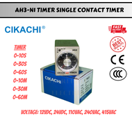 (CKC) CIKACHI AH3-N1 TIMER SINGLE CONTACT TIMER 10s/30s/60s/10m/30m/60m 12VDC/24VDC/12VAC/24VAC/110V