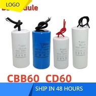 【Ship in 24H】CBB60 CD60 motor water pump start capacitor 4 6 8 10 12 20 25 30 35 40UF 50UF 75UF 100